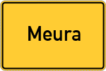 Place name sign Meura