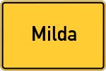 Place name sign Milda