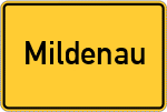 Place name sign Mildenau
