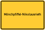 Place name sign Mönchpfiffel-Nikolausrieth