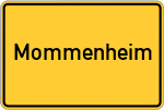 Place name sign Mommenheim, Rheinhessen
