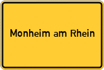 Place name sign Monheim am Rhein