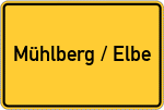 Place name sign Mühlberg / Elbe