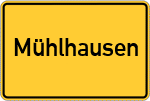 Place name sign Mühlhausen, Mittelfranken
