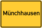Place name sign Münchhausen, Niederlausitz