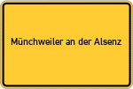 Place name sign Münchweiler an der Alsenz