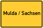 Place name sign Mulda / Sachsen