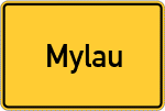 Place name sign Mylau