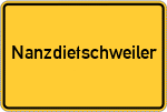 Place name sign Nanzdietschweiler
