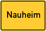 Place name sign Nauheim, Kreis Groß-Gerau