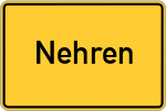 Place name sign Nehren, Mosel