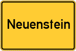 Place name sign Neuenstein, Hessen