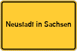 Place name sign Neustadt in Sachsen