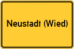 Place name sign Neustadt (Wied)