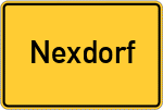 Place name sign Nexdorf