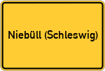Place name sign Niebüll (Schleswig)