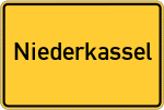 Place name sign Niederkassel, Rhein