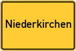 Place name sign Niederkirchen, Kreis Kaiserslautern