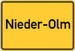 Place name sign Nieder-Olm