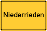 Place name sign Niederrieden