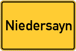 Place name sign Niedersayn