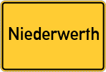 Place name sign Niederwerth