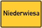 Place name sign Niederwiesa