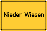 Place name sign Nieder-Wiesen, Rheinhessen