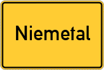 Place name sign Niemetal