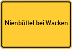 Place name sign Nienbüttel bei Wacken