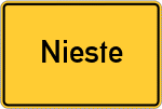 Place name sign Nieste, Kreis Kassel