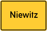 Place name sign Niewitz