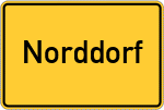 Place name sign Norddorf, Amrum