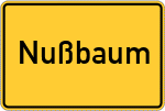 Place name sign Nußbaum, Kreis Bad Kreuznach