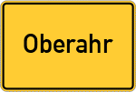 Place name sign Oberahr