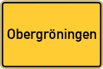 Place name sign Obergröningen