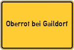 Place name sign Oberrot bei Gaildorf