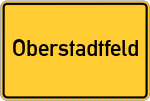 Place name sign Oberstadtfeld