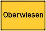 Place name sign Oberwiesen, Pfalz