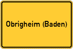 Place name sign Obrigheim (Baden)