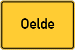Place name sign Oelde, Westfalen