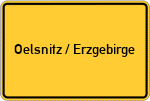 Place name sign Oelsnitz / Erzgebirge