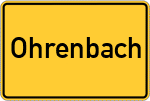 Place name sign Ohrenbach, Mittelfranken