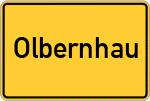 Place name sign Olbernhau