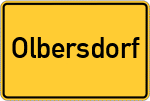 Place name sign Olbersdorf