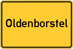 Place name sign Oldenborstel