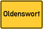 Place name sign Oldenswort