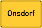 Place name sign Onsdorf