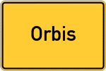 Place name sign Orbis