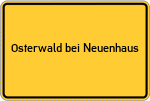 Place name sign Osterwald bei Neuenhaus, Dinkel